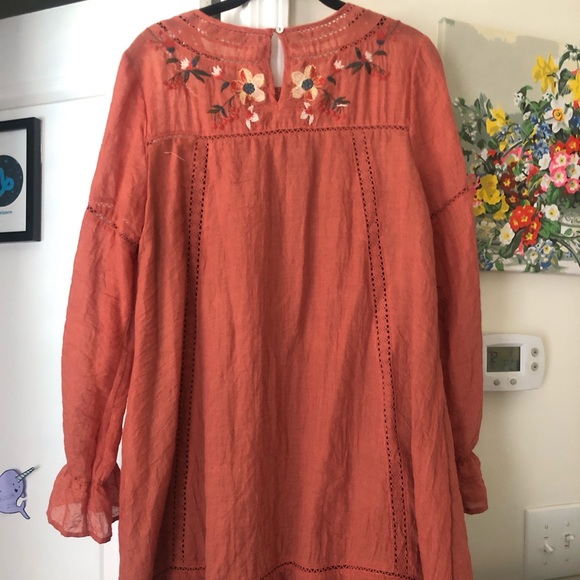 Orange peasant dress - Picture 3 of 3